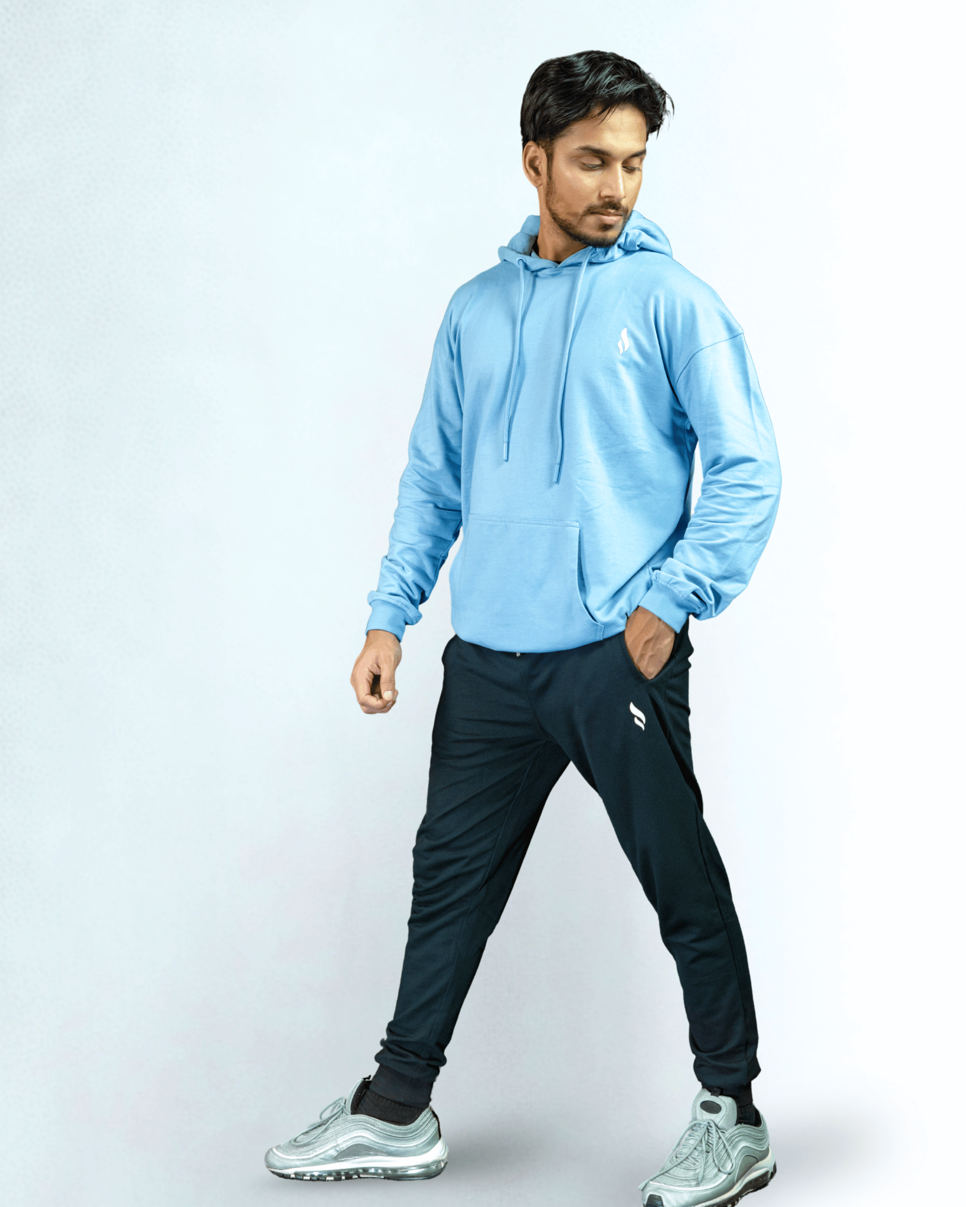 HOODIE (Black / Sky Blue)