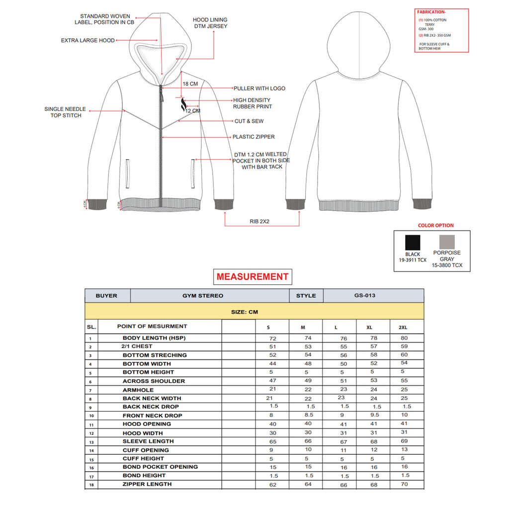 Zipper Hoodie(Black / Porpoise)