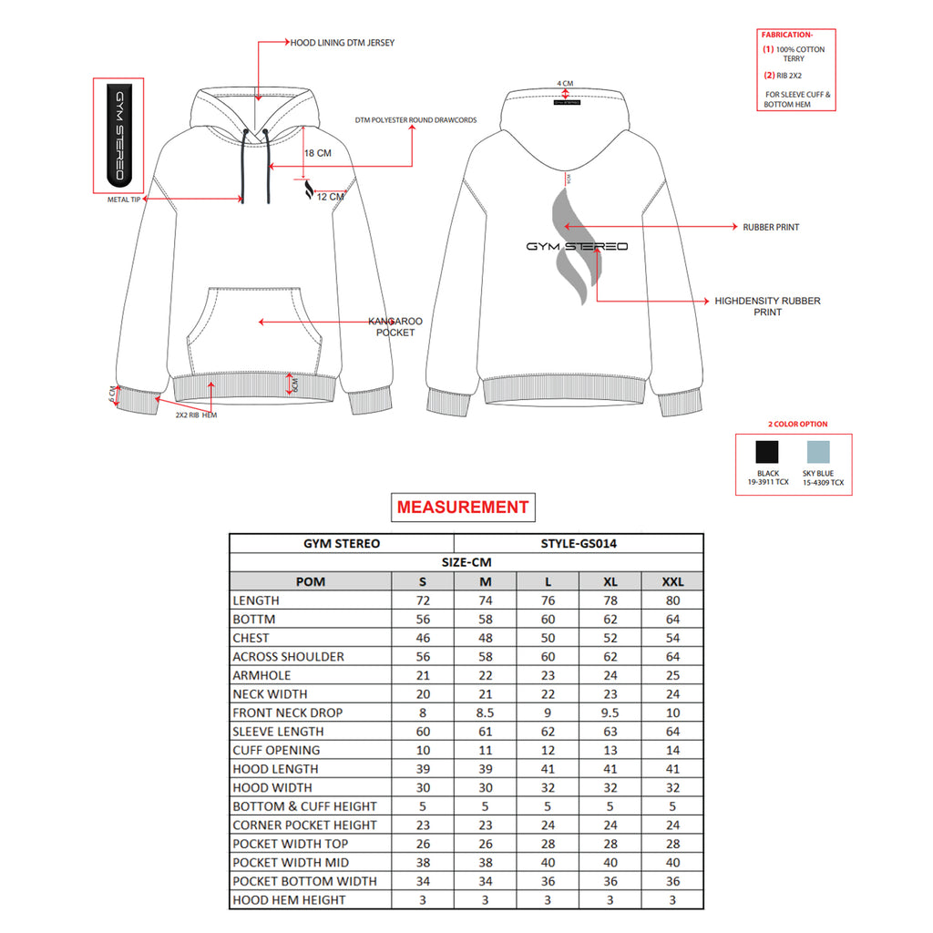 Hoodie(Black / Sky Blue)