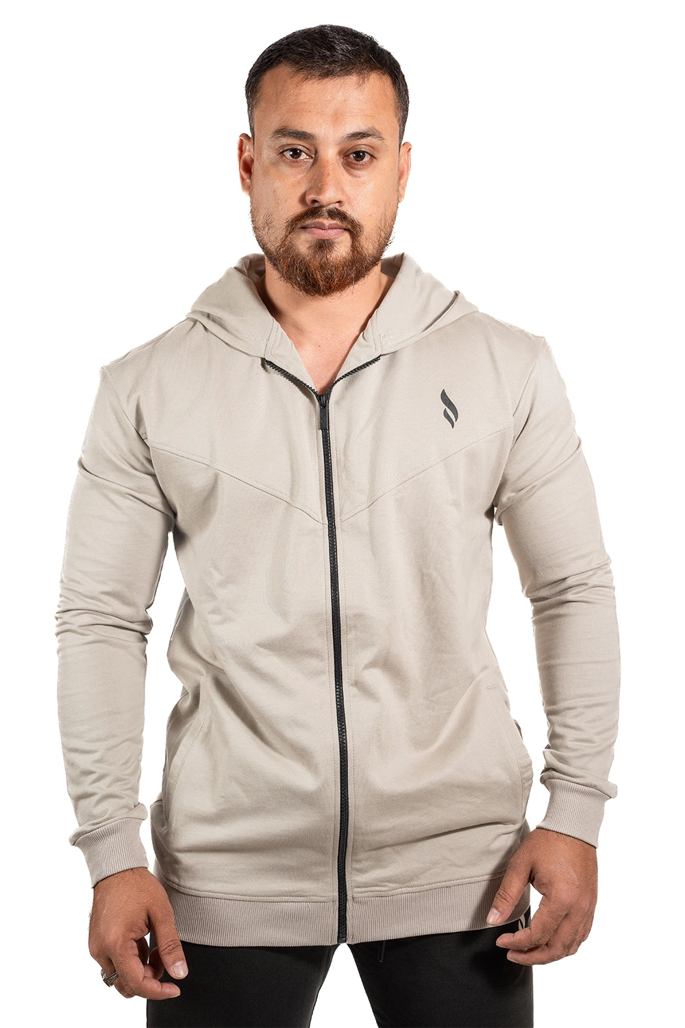 Zipper Hoodie(Black / Porpoise)