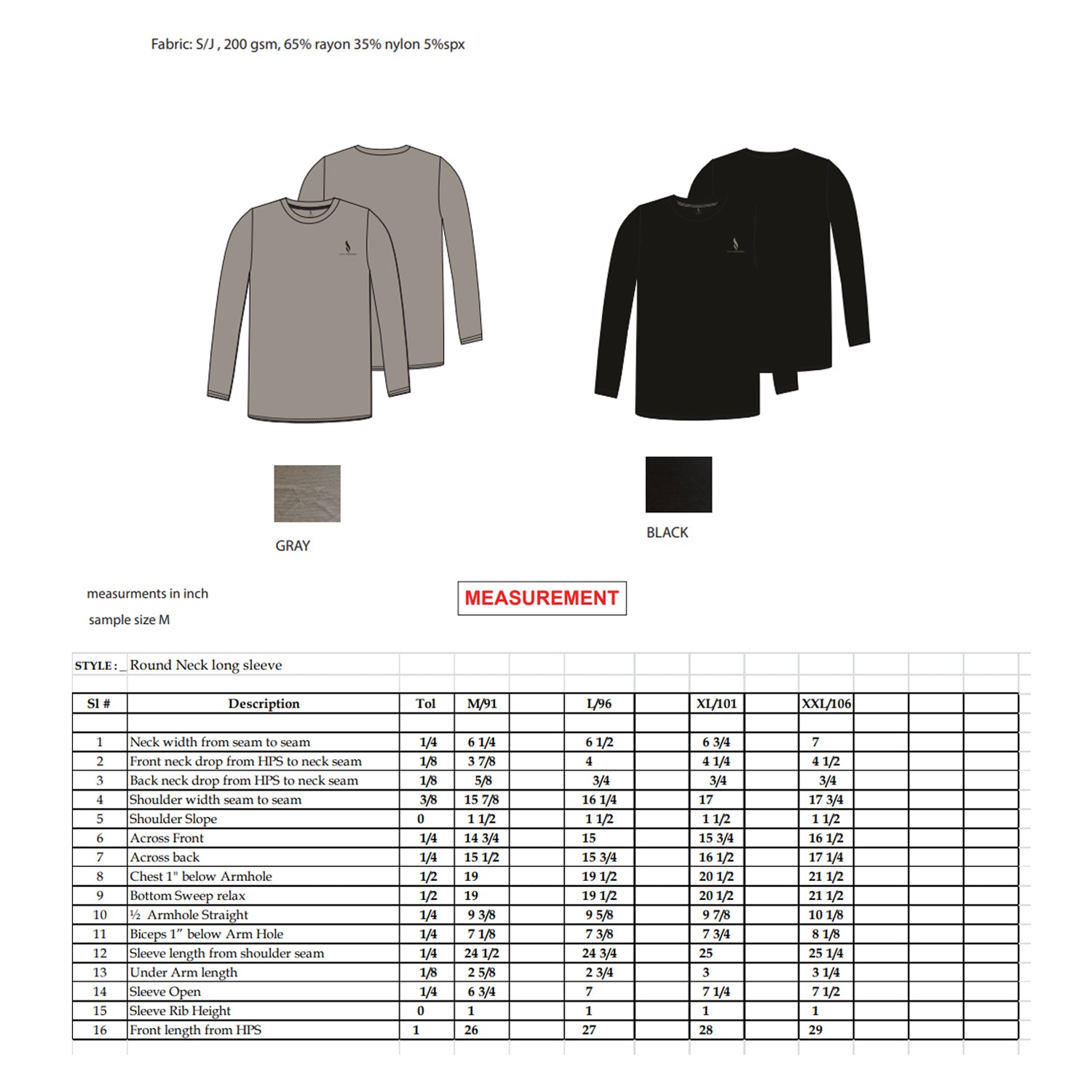 GSW Long Sleeve Tee (Black / Gray)