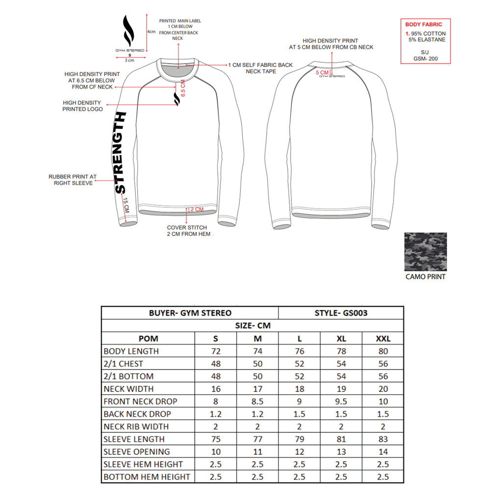 FULL SLEEVE TEE (CAMOPRINT)