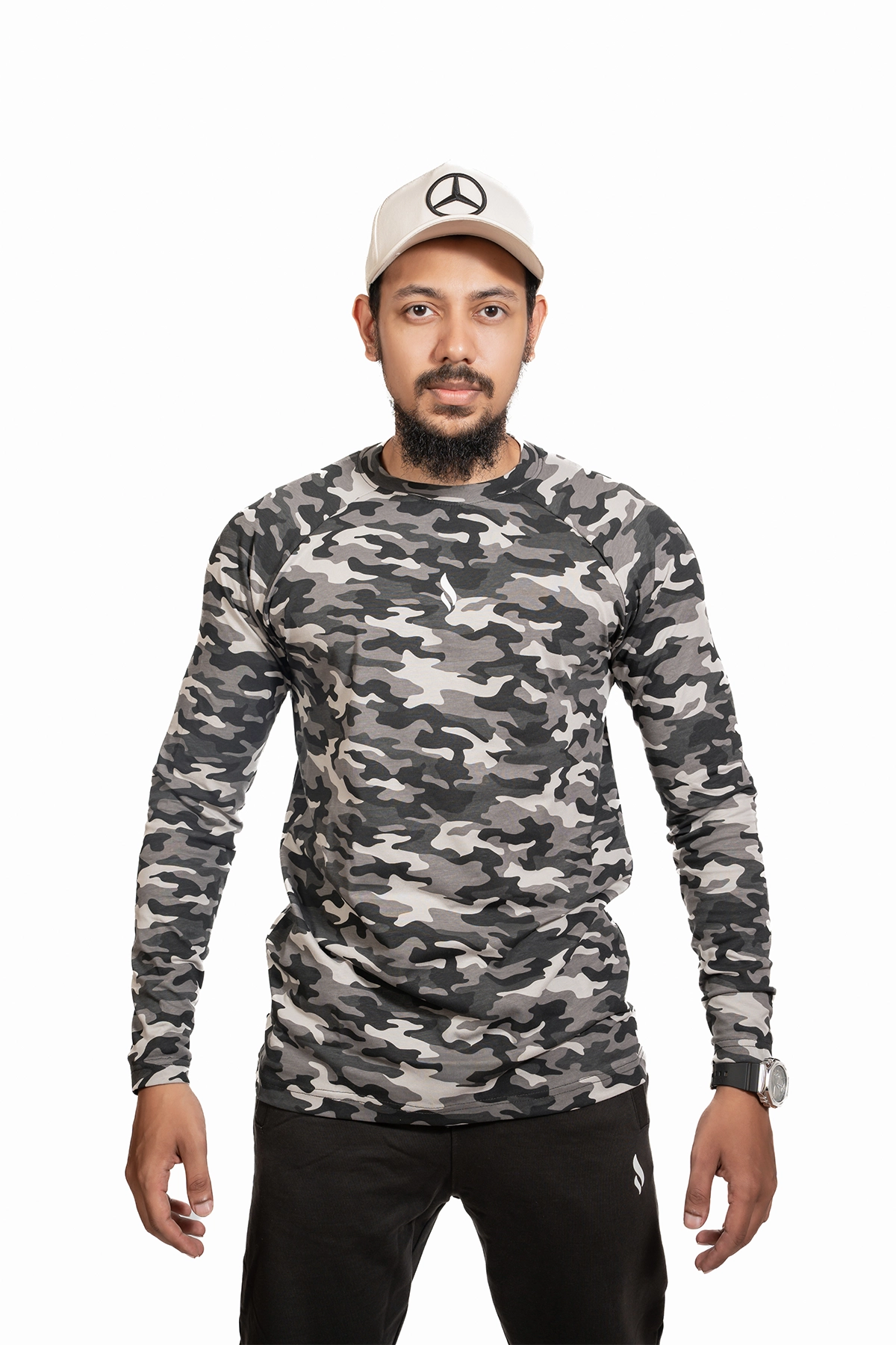 Printed Full Sleeve Tee (Camo Print)