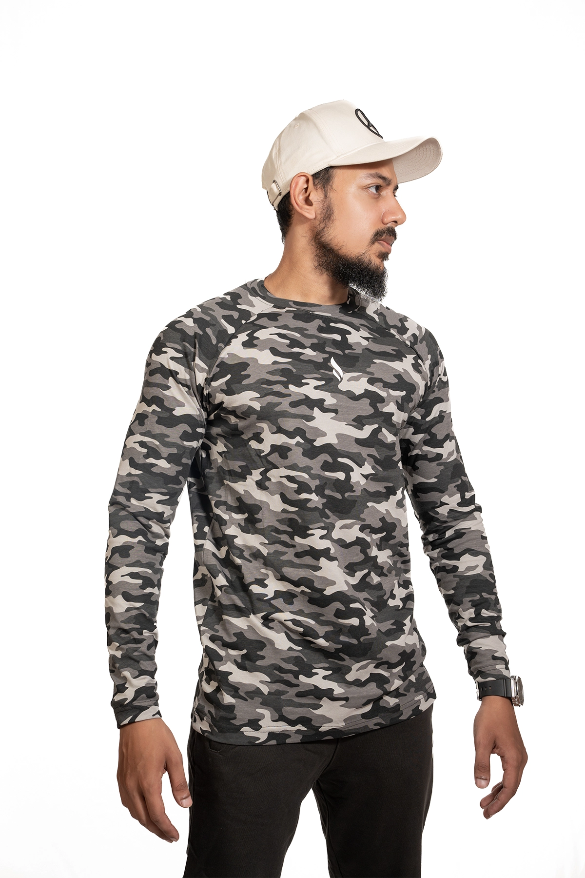 Printed Full Sleeve Tee (Camo Print)